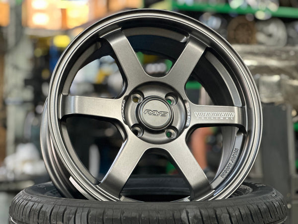 New 16X7 ET40 AOW Flow Formed TE37CR Rim (4 wheel) Matt Gunmetal 4X100