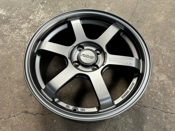 New 16X7 ET40 AOW Flow Formed TE37CR Rim (4 wheel) Matt Gunmetal 4X100