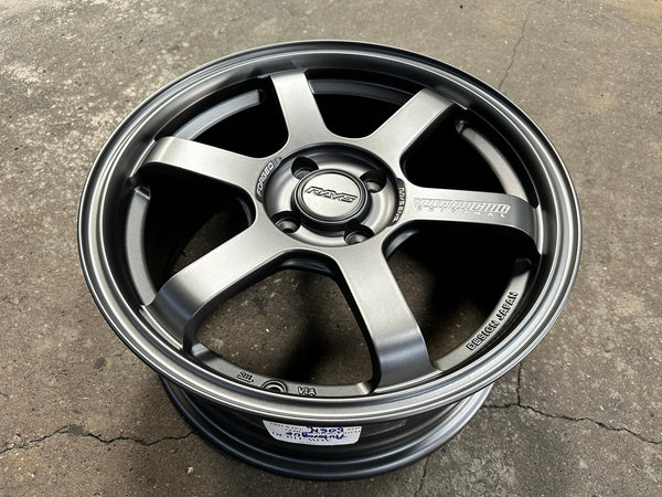 New 16X7 ET40 AOW Flow Formed TE37CR Rim (4 wheel) Matt Gunmetal 4X100