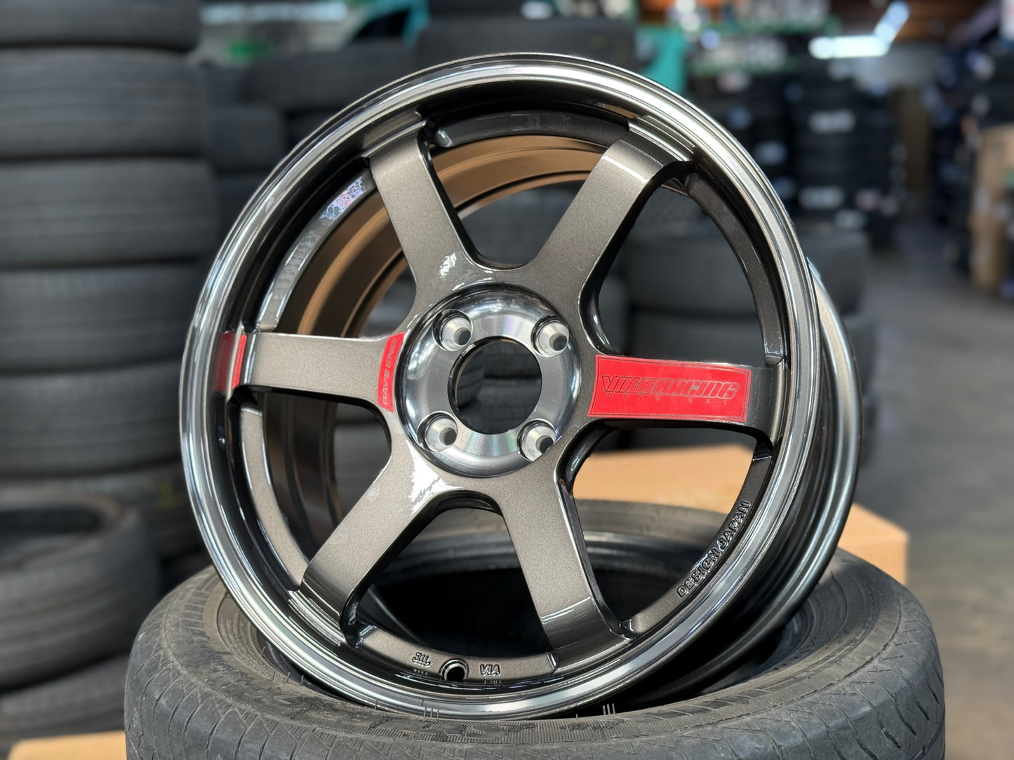 New 16X7 ET40 AOW Flow Formed TE37SLRim (4 wheel) Gloss Gunmetal 4X100