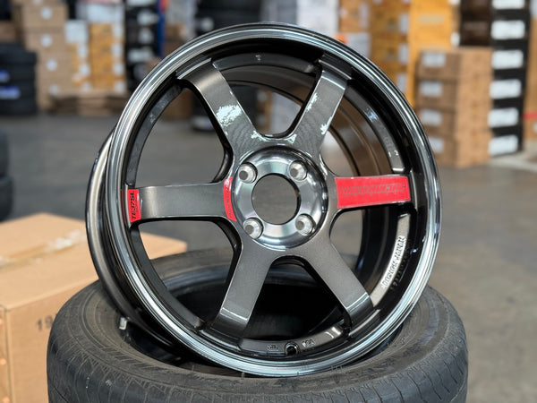 New 16X7 ET40 AOW Flow Formed TE37SLRim (4 wheel) Gloss Gunmetal 4X100