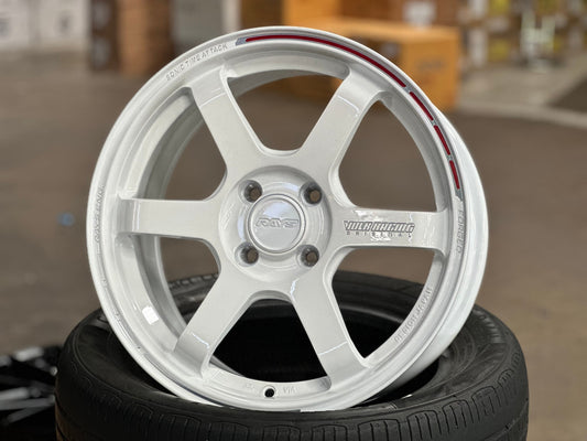 New 16X7 ET40 AOW Flow Formed Sonic Time Attack Rim (4 wheel) Gloss White 4X100