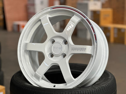 New 16X7 ET40 AOW Flow Formed Sonic Time Attack Rim (4 wheel) Gloss White 4X100