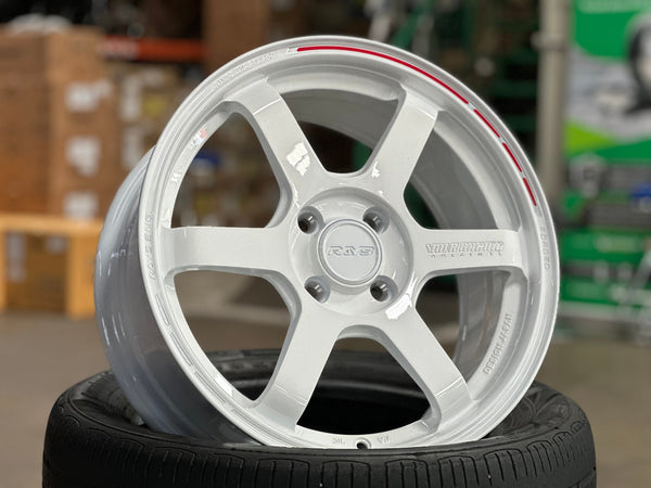 New 16X7 ET40 AOW Flow Formed Sonic Time Attack Rim (4 wheel) Gloss White 4X100