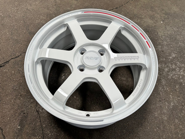 New 16X7 ET40 AOW Flow Formed Sonic Time Attack Rim (4 wheel) Gloss White 4X100