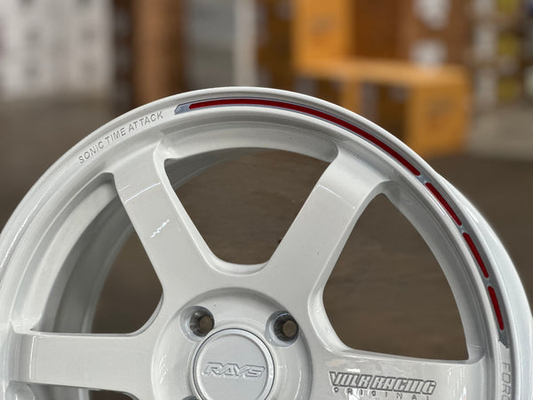 New 16X7 ET40 AOW Flow Formed Sonic Time Attack Rim (4 wheel) Gloss White 4X100