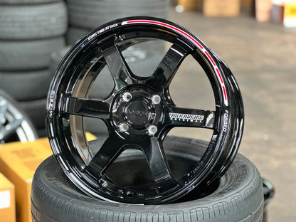 New 16X7 ET40 AOW Flow Formed Sonic Time Attack Rim (4 wheel) Gloss Black 4X100