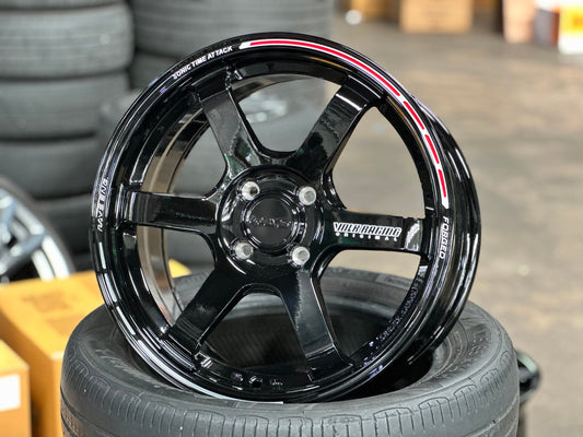 New 16X7 ET40 AOW Flow Formed Sonic Time Attack Rim (4 wheel) Gloss Black 4X100