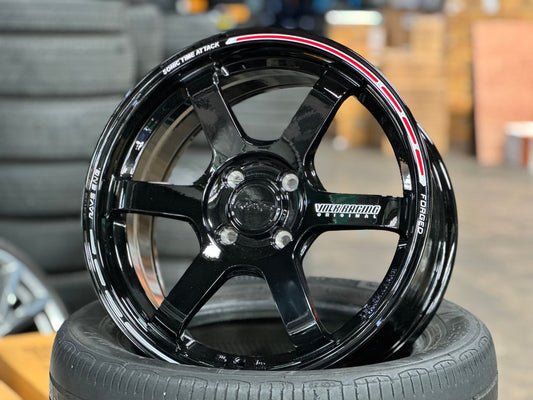 New 16X7 ET40 AOW Flow Formed Sonic Time Attack Rim (4 wheel) Gloss Black 4X100