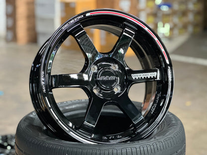New 16X7 ET40 AOW Flow Formed Sonic Time Attack Rim (4 wheel) Gloss Black 4X100
