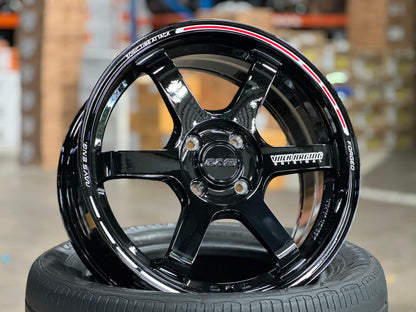 New 16X7 ET40 AOW Flow Formed Sonic Time Attack Rim (4 wheel) Gloss Black 4X100