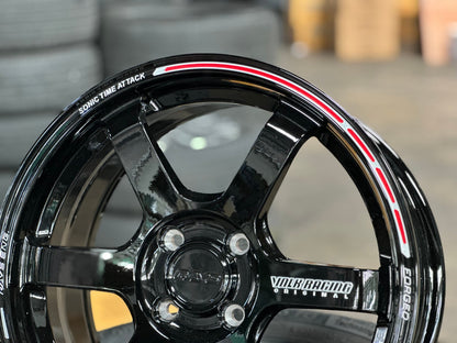 New 16X7 ET40 AOW Flow Formed Sonic Time Attack Rim (4 wheel) Gloss Black 4X100