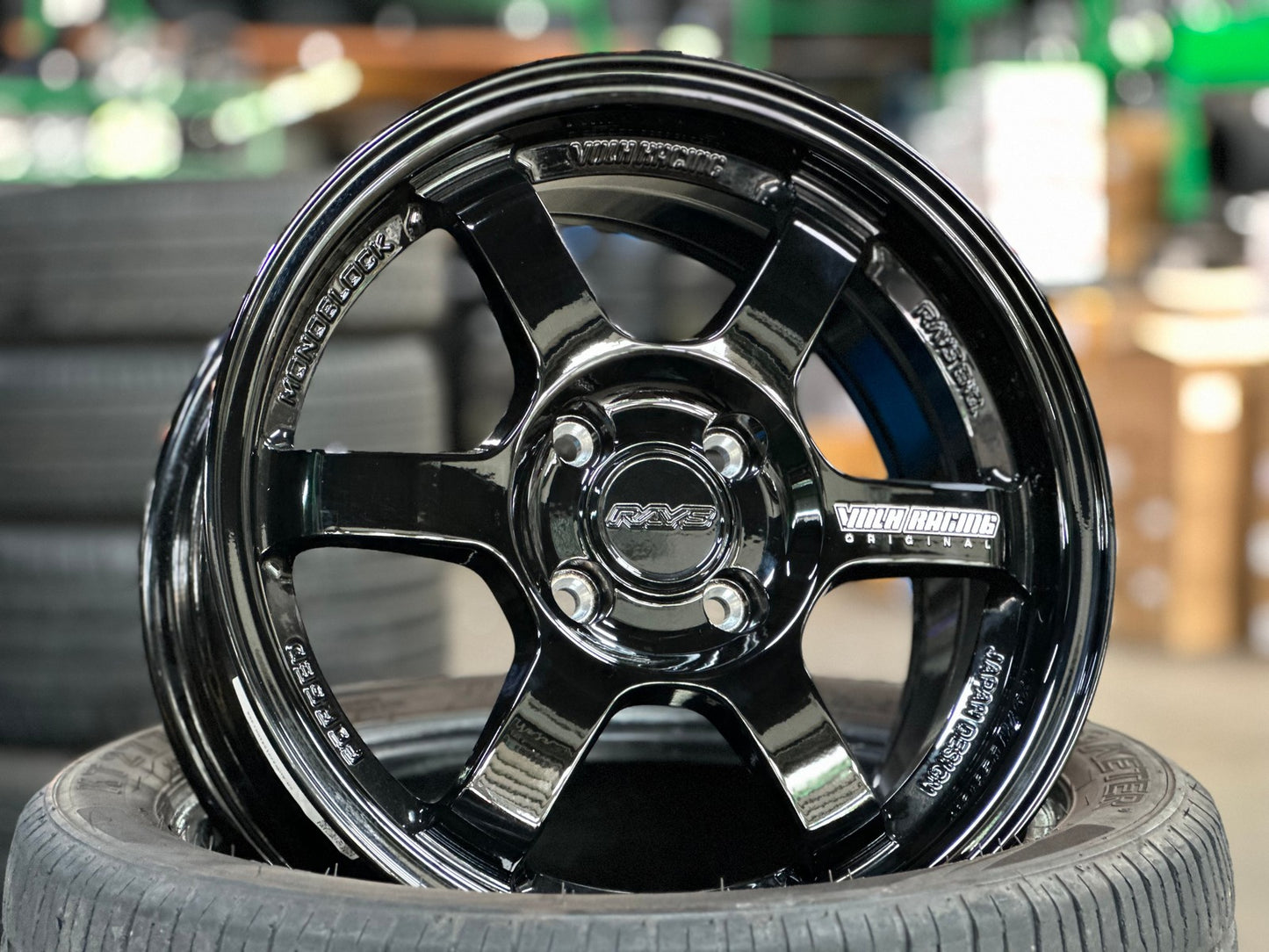 New 15X7 ET35 AOW Flow Formed TE37 Rim (4 wheel) Gloss Black 4X100 WE
