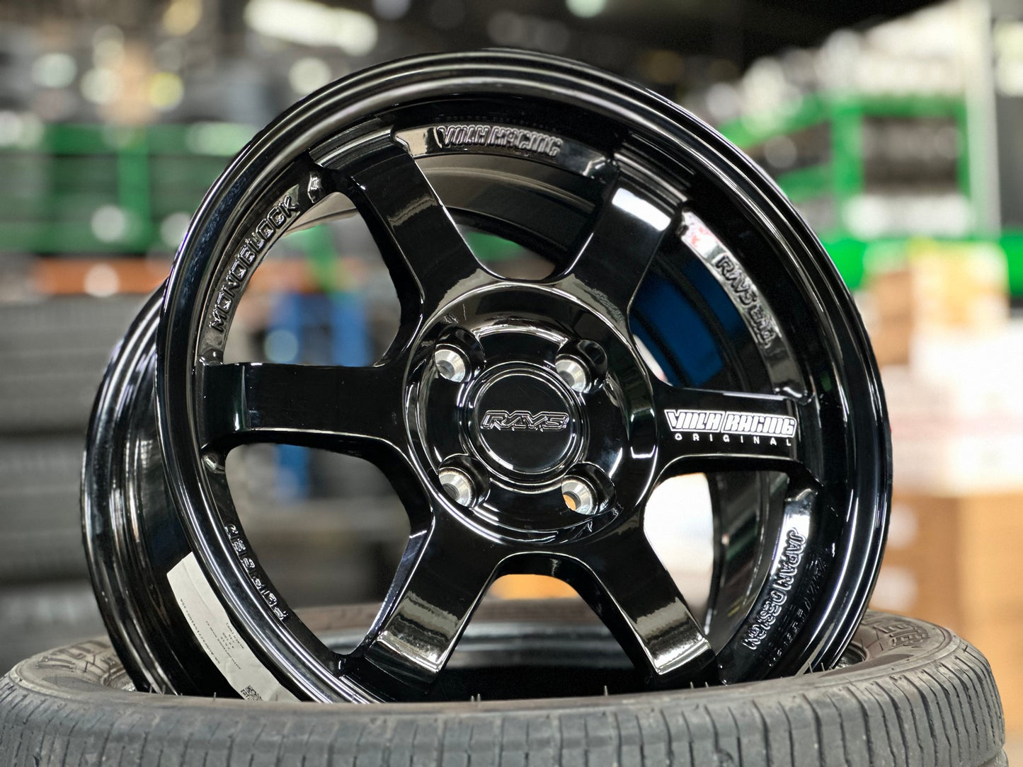 New 15X7 ET35 AOW Flow Formed TE37 Rim (4 wheel) Gloss Black 4X100 WE