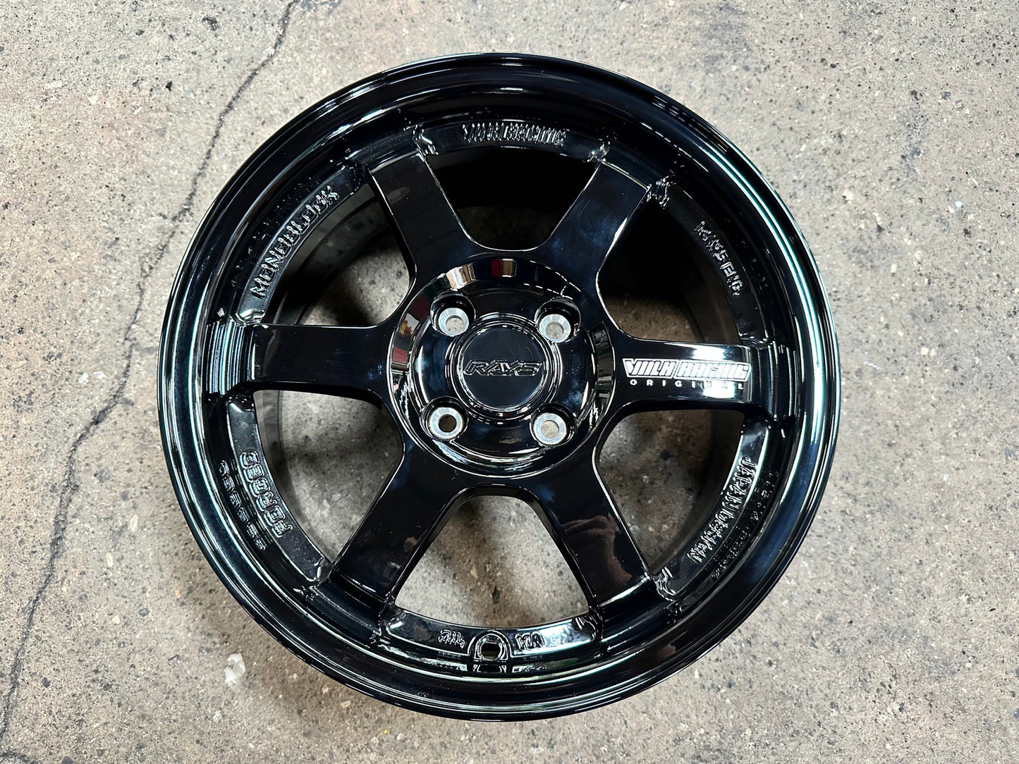 New 15X7 ET35 AOW Flow Formed TE37 Rim (4 wheel) Gloss Black 4X100 WE