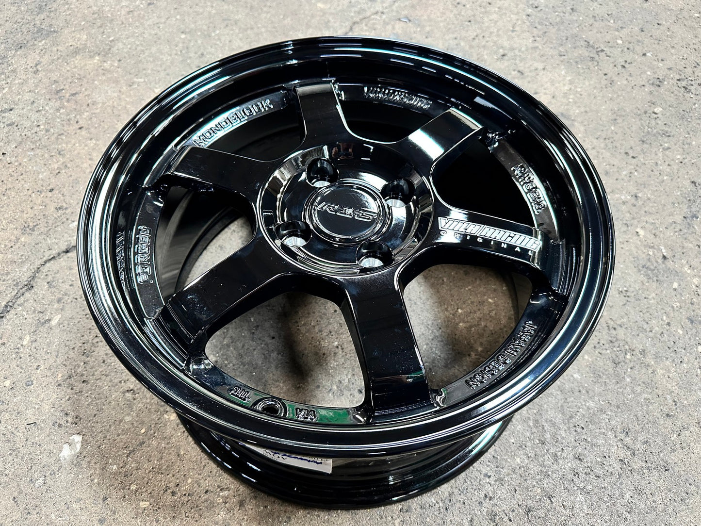 New 15X7 ET35 AOW Flow Formed TE37 Rim (4 wheel) Gloss Black 4X100 WE