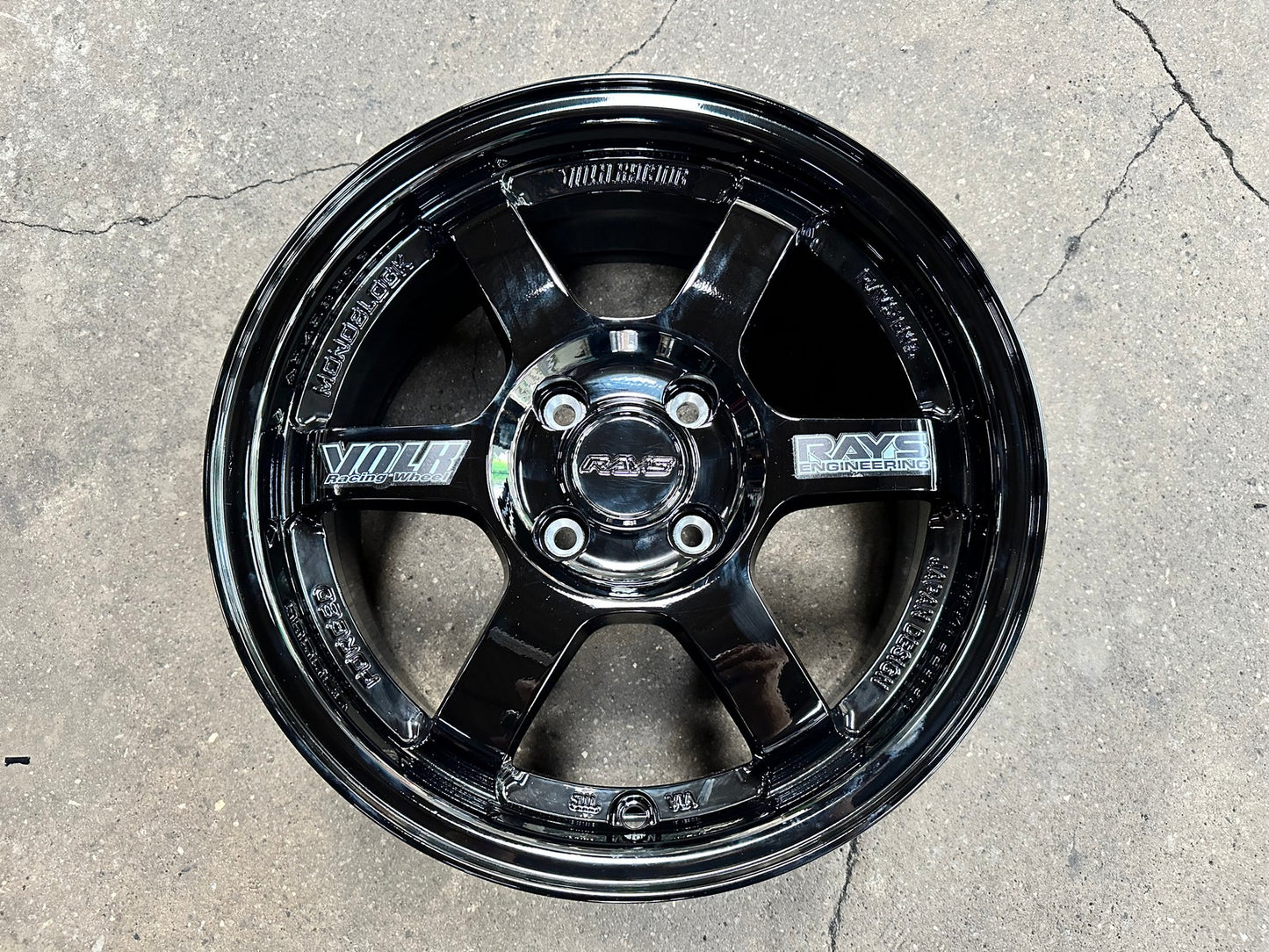New 15X7 ET35 AOW Flow Formed TE37 Rim (4 wheel) Gloss Black 4X100