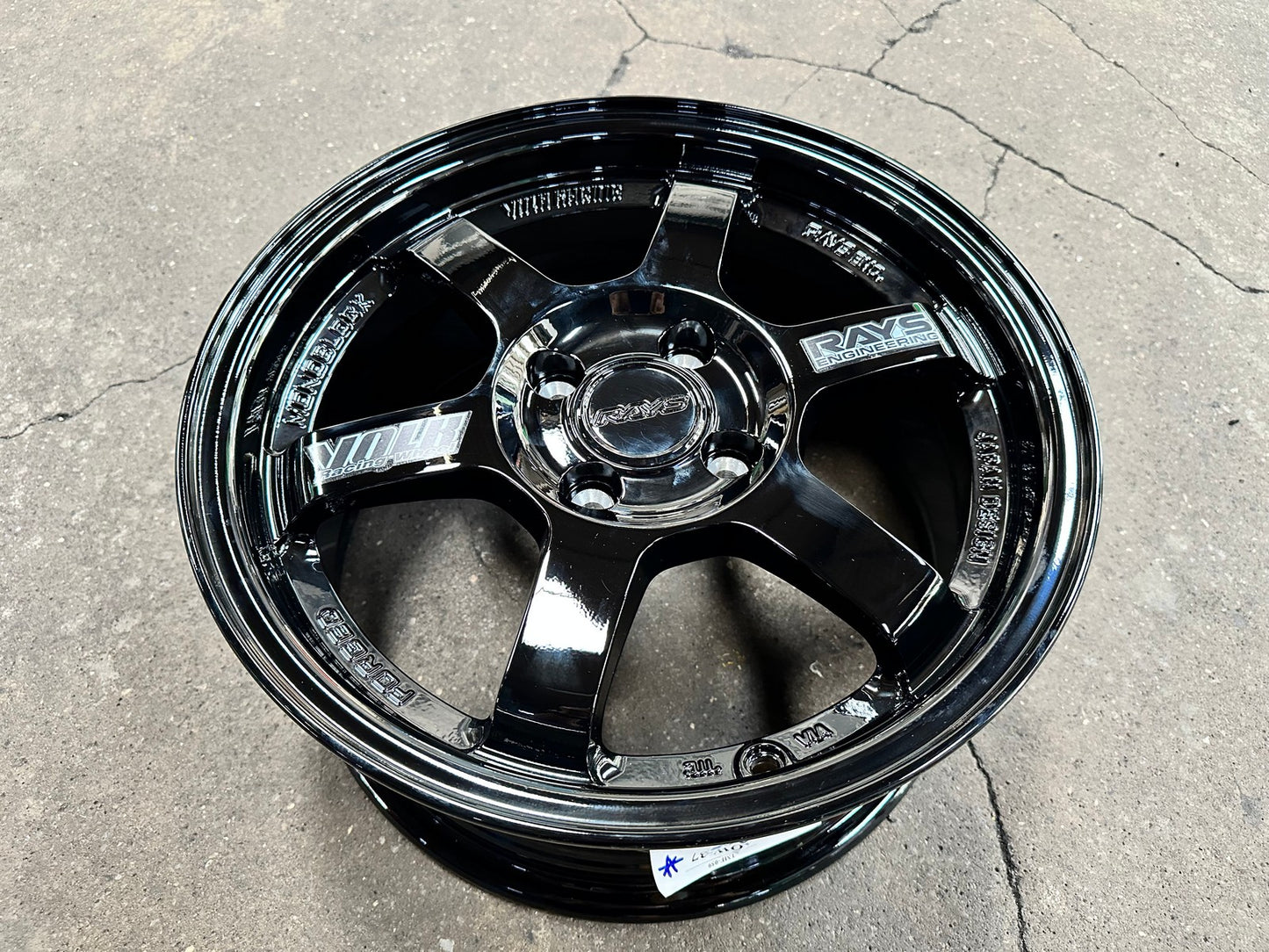 New 15X7 ET35 AOW Flow Formed TE37 Rim (4 wheel) Gloss Black 4X100