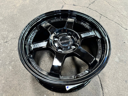 New 15X7 ET35 AOW Flow Formed TE37 Rim (4 wheel) Gloss Black 4X100