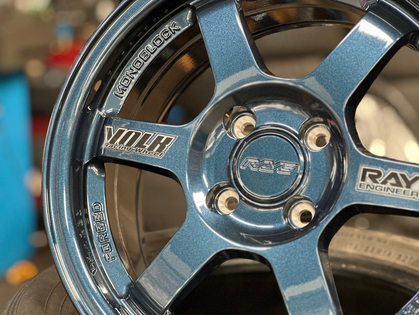 New 15X7 ET35 AOW Flow Formed TE37 Rim (4 wheel) Gloss Blue 4X100