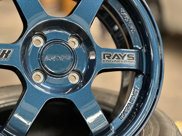 New 15X7 ET35 AOW Flow Formed TE37 Rim (4 wheel) Gloss Blue 4X100