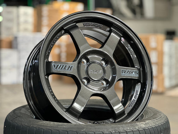 New 15X7 ET35 AOW Flow Formed TE37 Rim (4 wheel) Dark Gunmetal 4X100