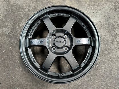New 15X7 ET35 AOW Flow Formed TE37 Rim (4 wheel) Dark Gunmetal 4X100