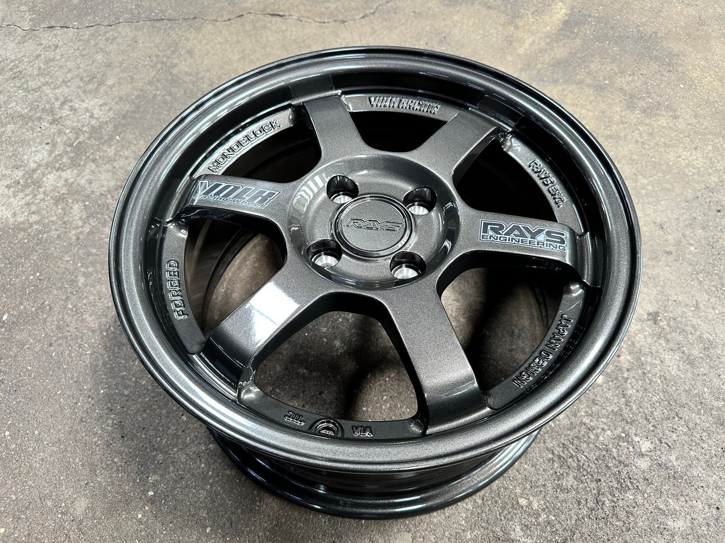 New 15X7 ET35 AOW Flow Formed TE37 Rim (4 wheel) Dark Gunmetal 4X100