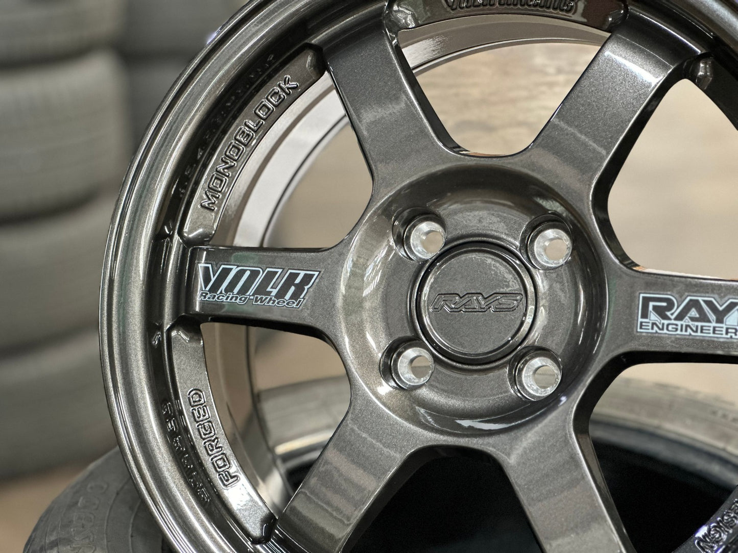 New 15X7 ET35 AOW Flow Formed TE37 Rim (4 wheel) Dark Gunmetal 4X100