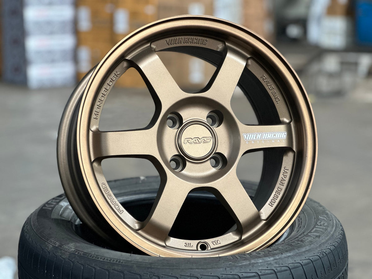 New 15X7 ET35 AOW Flow Formed TE37 Rim (4 wheel) Matt Bronze 4X100 WE