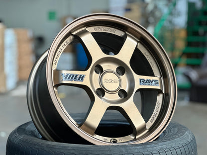 New 15X7 ET35 AOW Flow Formed TE37 Rim (4 wheel) Matt Bronze 4X100