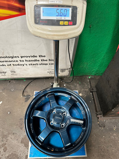 New 15X7 ET35 AOW Flow Formed TE37 Rim (4 wheel) Gloss Blue 4X100 WE