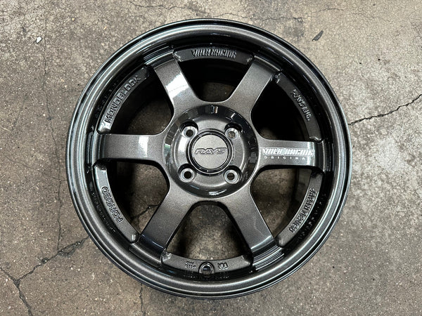 New 15X7 ET35 AOW Flow Formed TE37 Rim (4 wheel) Gloss Gunmetal 4X100