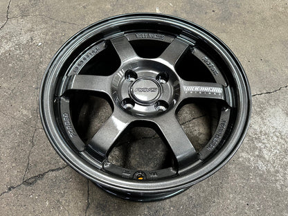New 15X7 ET35 AOW Flow Formed TE37 Rim (4 wheel) Gloss Gunmetal 4X100