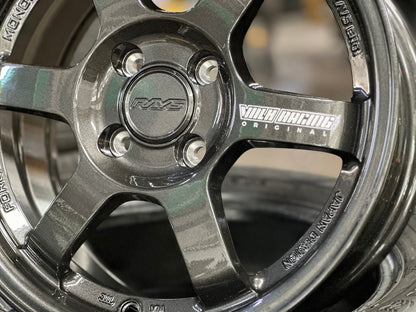 New 15X7 ET35 AOW Flow Formed TE37 Rim (4 wheel) Gloss Gunmetal 4X100