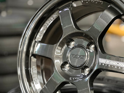 New 15X7 ET35 AOW Flow Formed TE37 Rim (4 wheel) Gloss Gunmetal 4X100