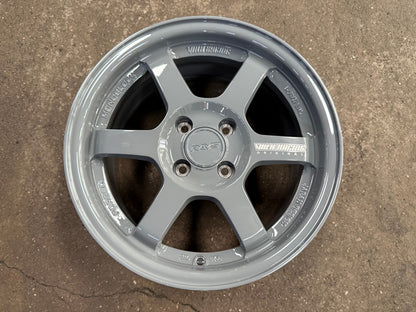 New 15X7 ET35 AOW Flow Formed TE37 Rim (4 wheel) Gloss Grey 4X100