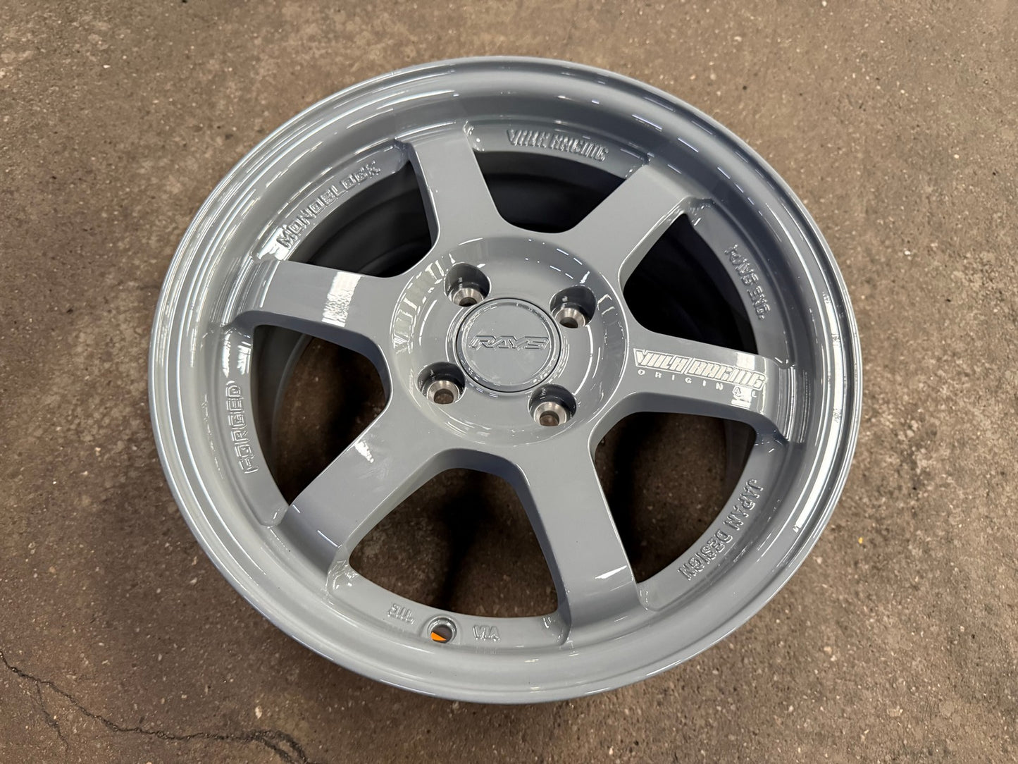 New 15X7 ET35 AOW Flow Formed TE37 Rim (4 wheel) Gloss Grey 4X100