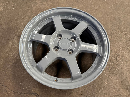 New 15X7 ET35 AOW Flow Formed TE37 Rim (4 wheel) Gloss Grey 4X100