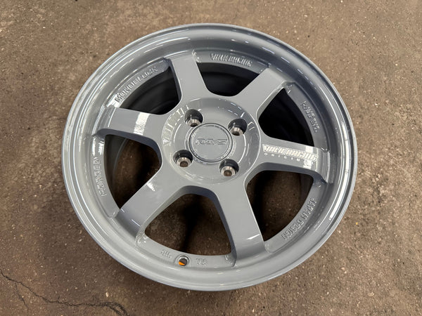 New 15X7 ET35 AOW Flow Formed TE37 Rim (4 wheel) Gloss Grey 4X100