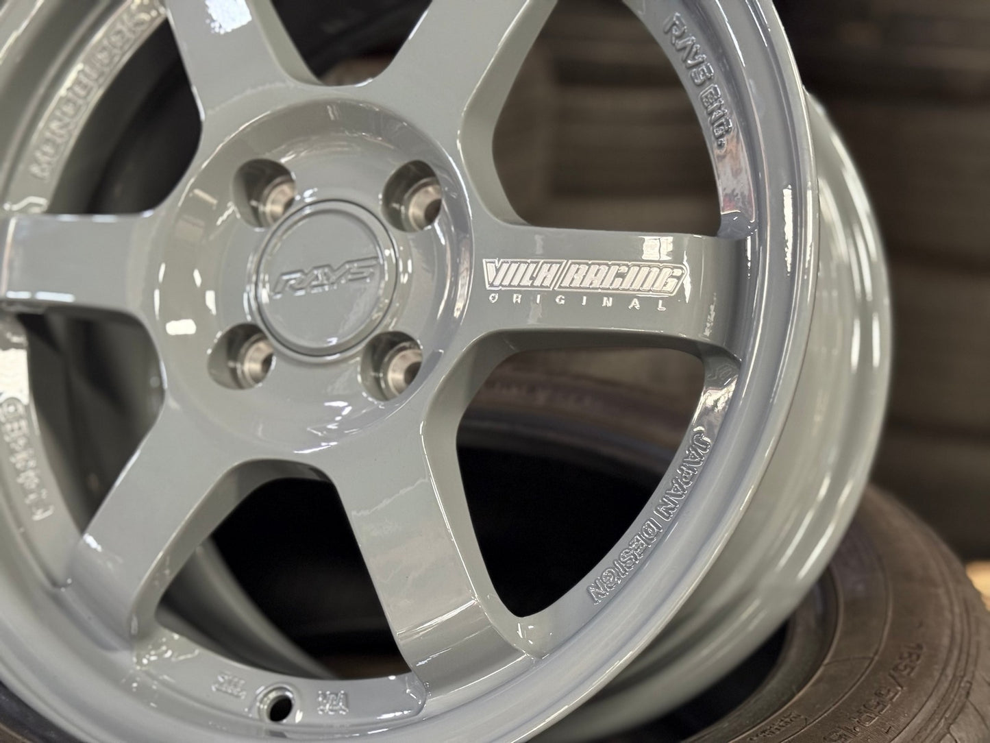 New 15X7 ET35 AOW Flow Formed TE37 Rim (4 wheel) Gloss Grey 4X100