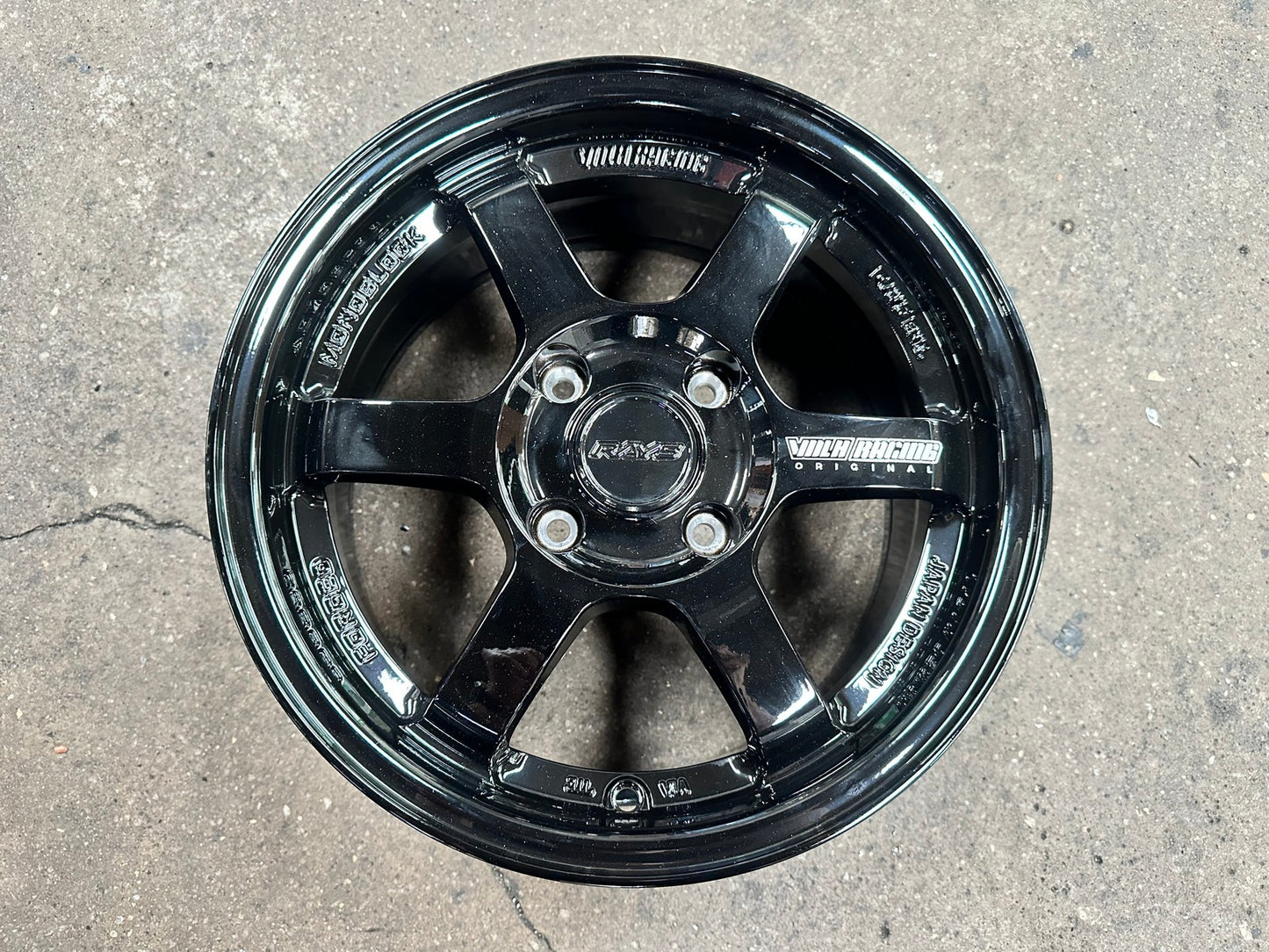 New 15X7 ET35 AOW Flow Formed TE37 Rim (4 wheel) Gloss Black 4X114.3