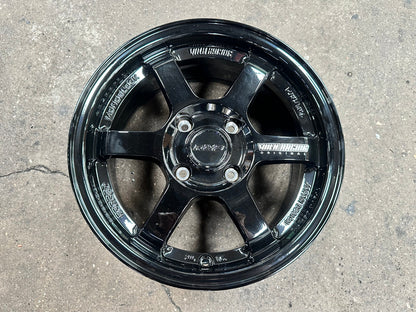New 15X7 ET35 AOW Flow Formed TE37 Rim (4 wheel) Gloss Black 4X114.3