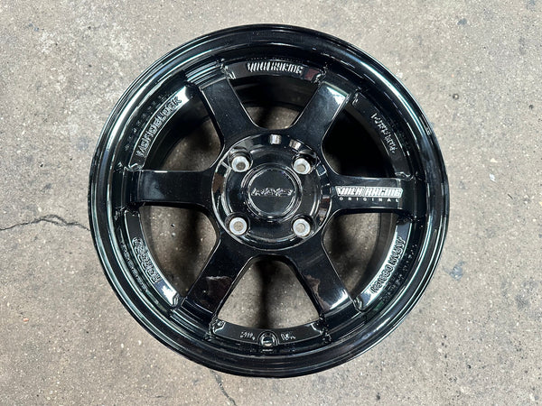 New 15X7 ET35 AOW Flow Formed TE37 Rim (4 wheel) Gloss Black 4X114.3