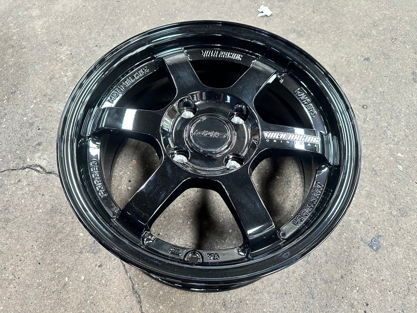 New 15X7 ET35 AOW Flow Formed TE37 Rim (4 wheel) Gloss Black 4X114.3