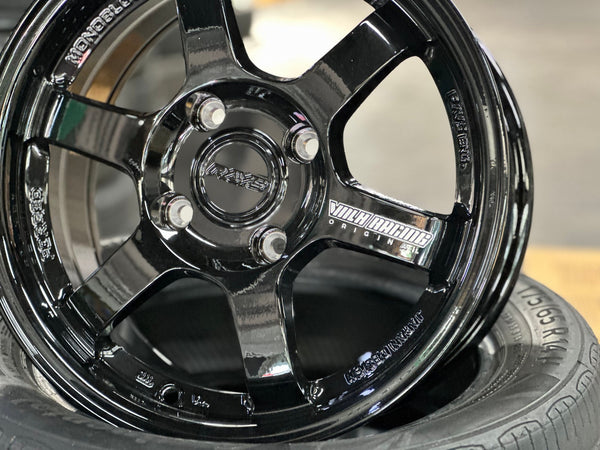 New 15X7 ET35 AOW Flow Formed TE37 Rim (4 wheel) Gloss Black 4X114.3