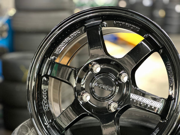 New 15X7 ET35 AOW Flow Formed TE37 Rim (4 wheel) Gloss Black 4X114.3