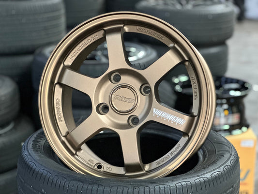 New 15X7 ET35 AOW Flow Formed TE37 Rim (4 wheel) Matt Bronze 4X114.3