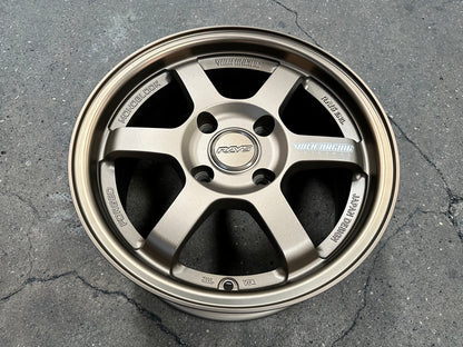 New 15X7 ET35 AOW Flow Formed TE37 Rim (4 wheel) Matt Bronze 4X114.3