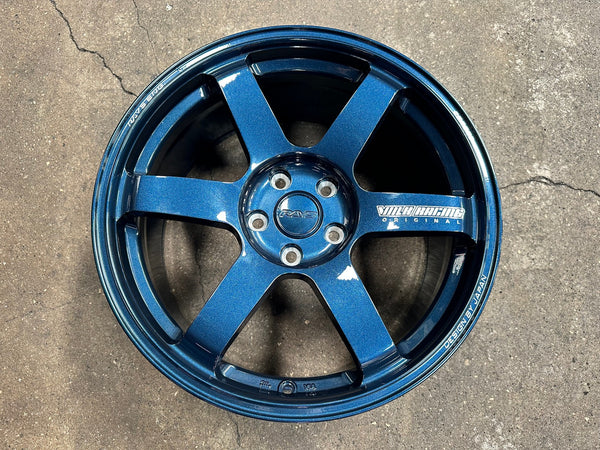 New 18X8.5 ET35 AOW Flow Formed TE37 Rim (4 wheel) Gloss Blue 5X112